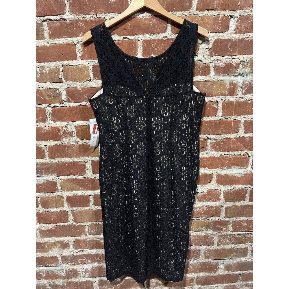Maggy London Womens Black Sleeveless Knit Sheath Dress Plus Size 14
